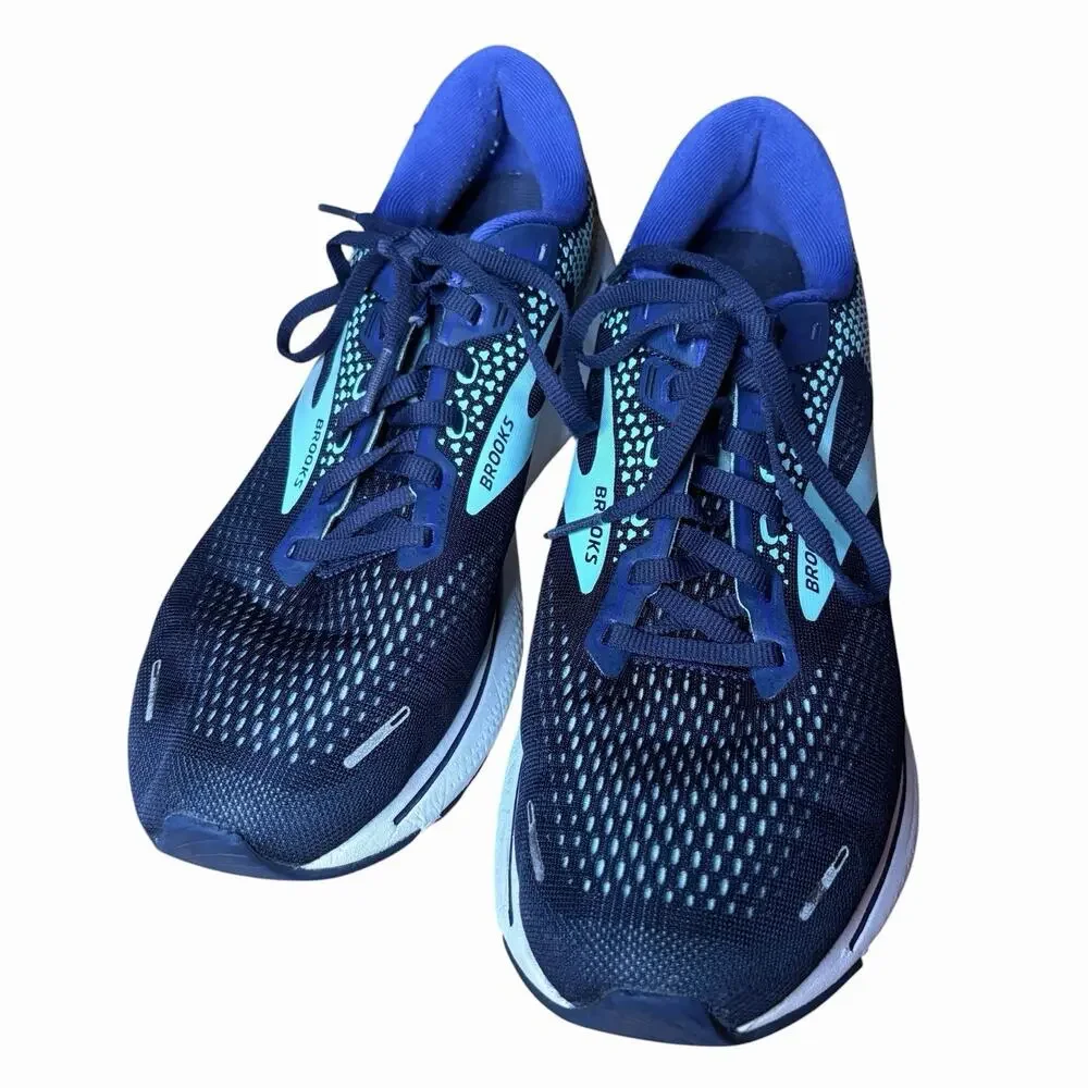 Brooks Ghost 14 Navy Blue Women's Size 12 B Medium Neutral Running Shoes